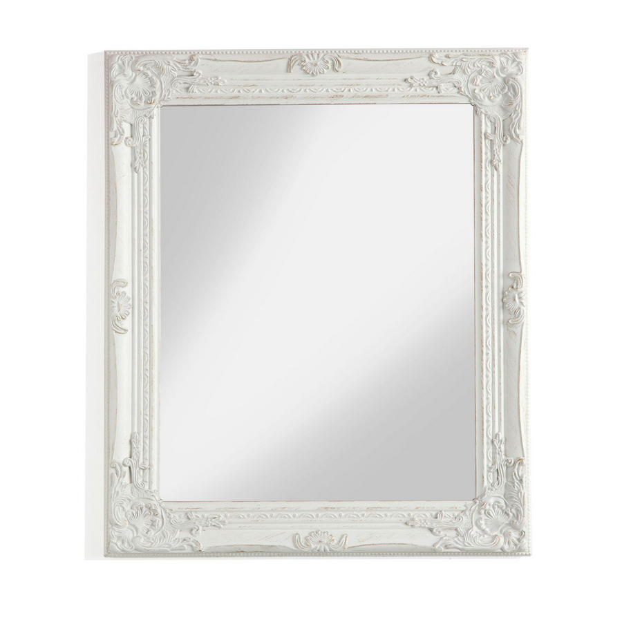 Baroni Home Specchio da Parete Rettangolare Bianco AML374-1